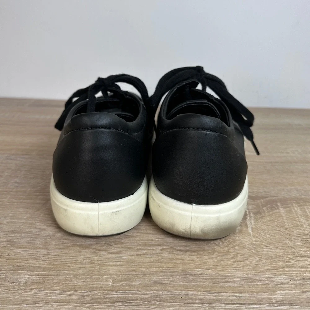 Ecco Soft 7 Mens Black Leather Low Top Sneakers Shoes Size 44 US 10-10.5